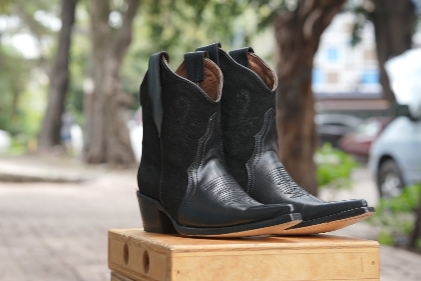 Black Jornada Pony Ankle Boots