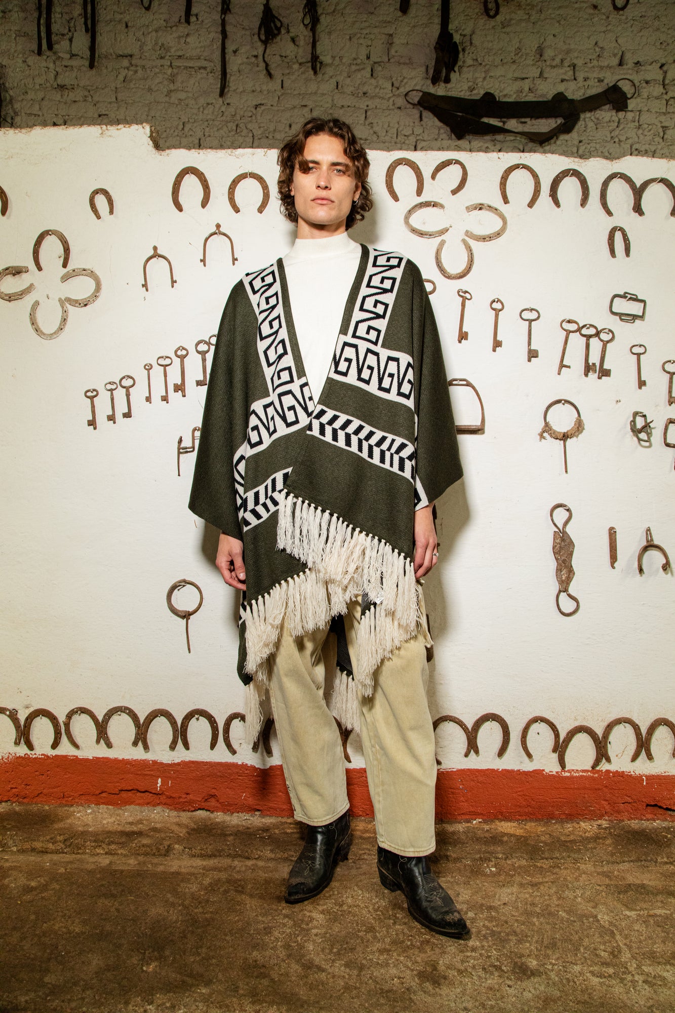 Poncho abierto Verde