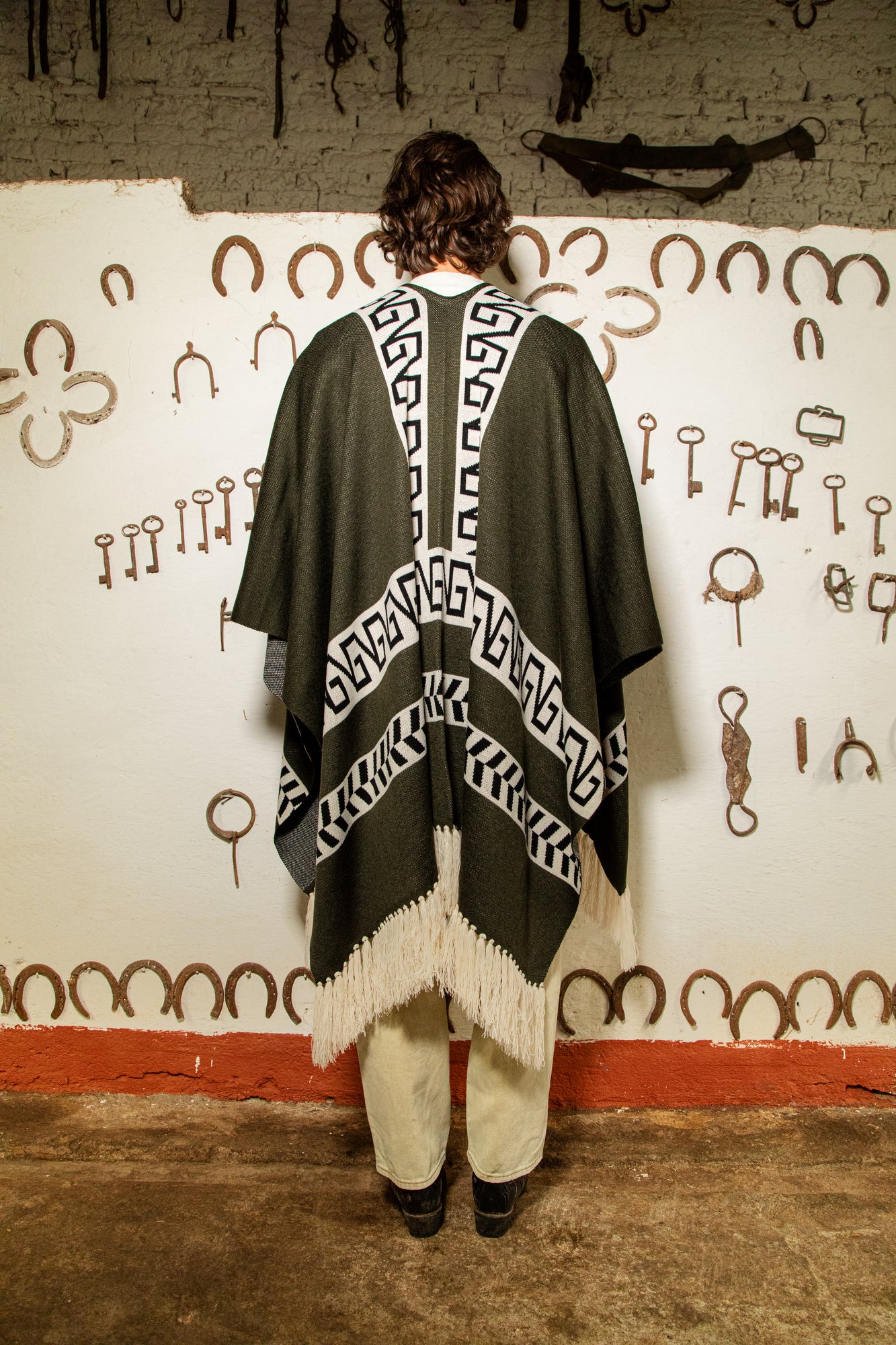 Poncho abierto Verde