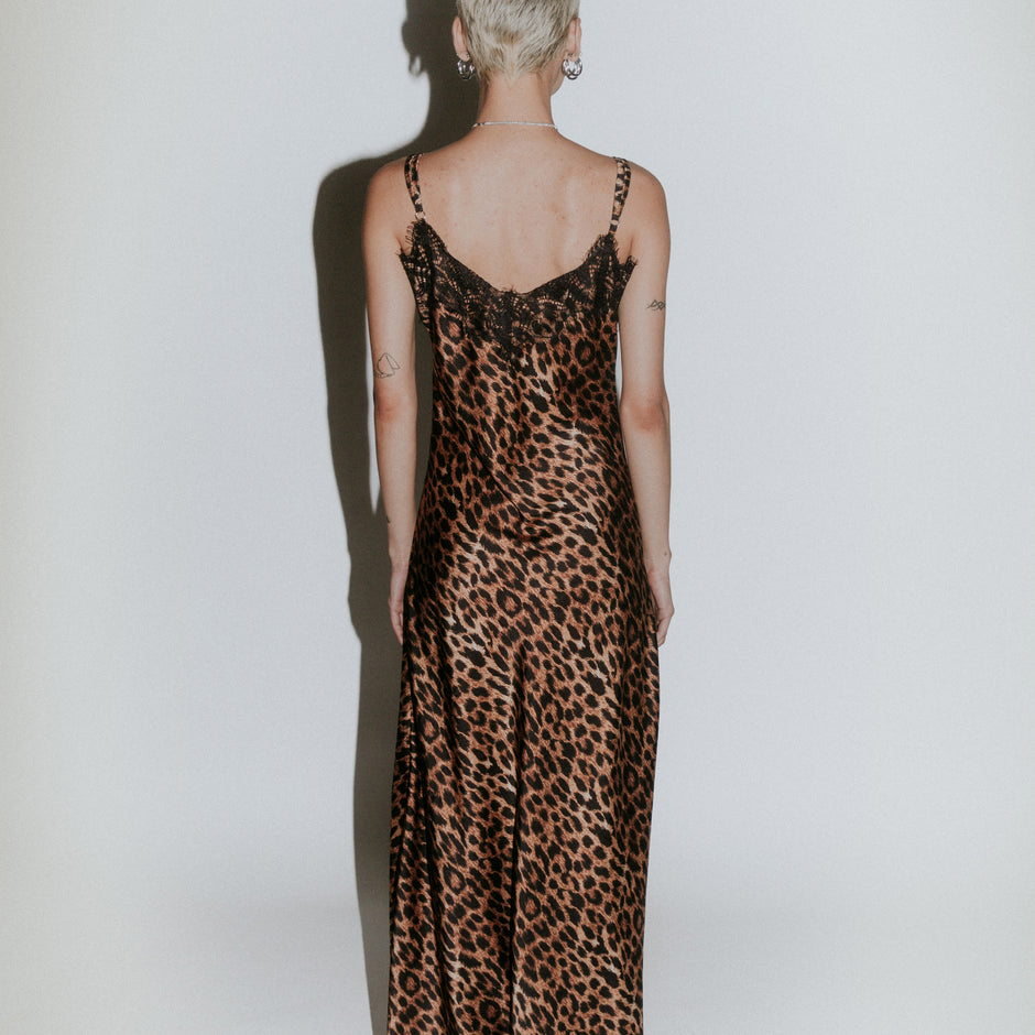 Slip dress largo cheetah