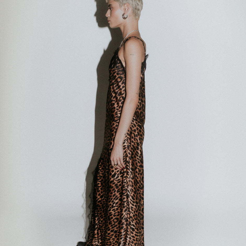 Slip dress largo cheetah