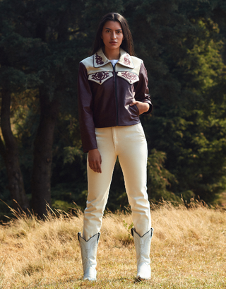 CHAQUETA POCKETS CUERA VINO