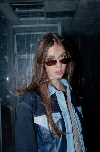 Chamarra denim piel mujer