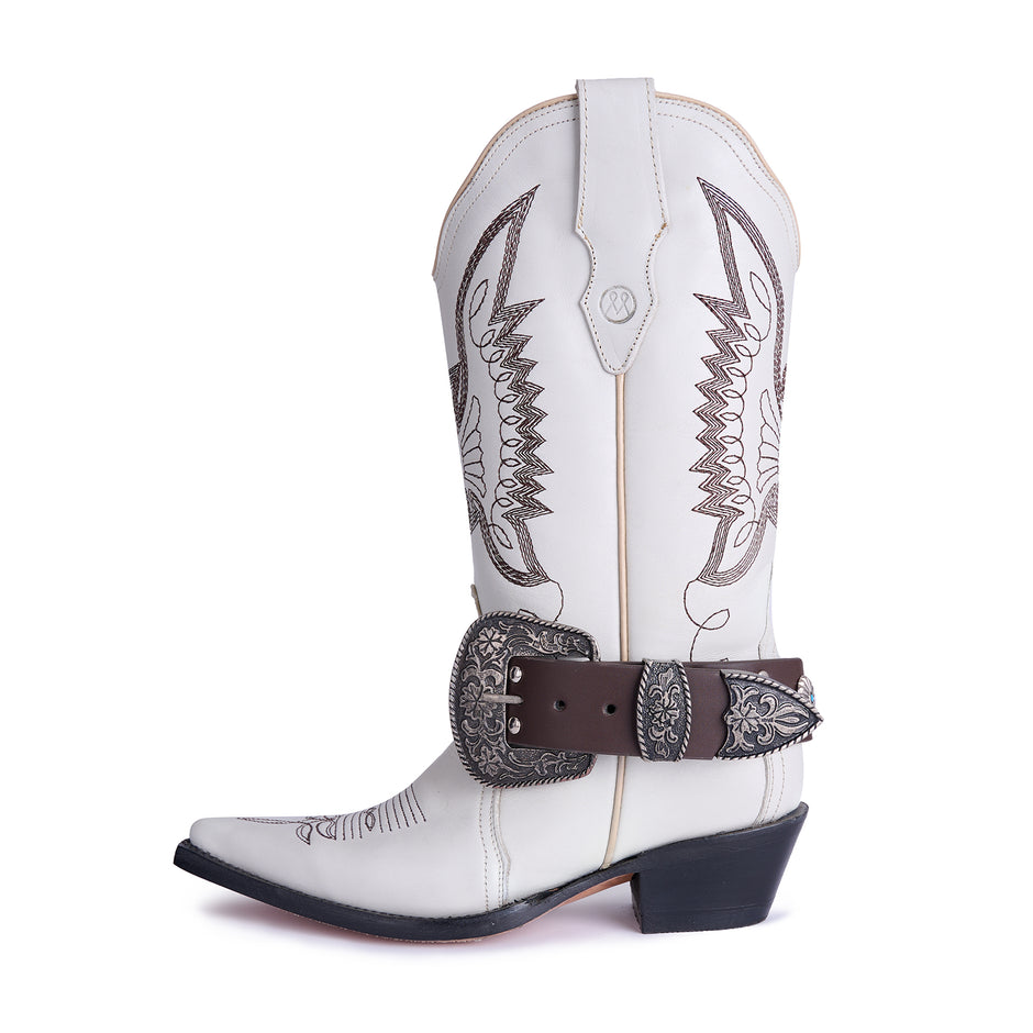 Boot Belt chocolate con remaches