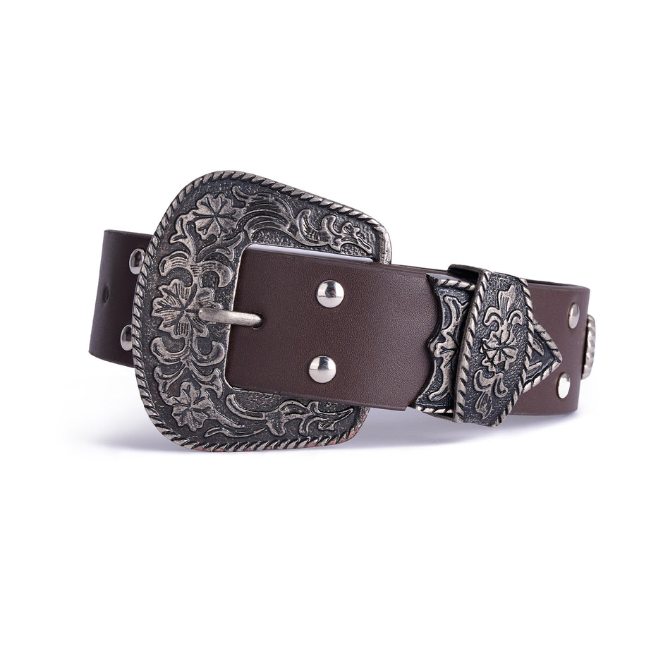 Boot Belt chocolate con remaches