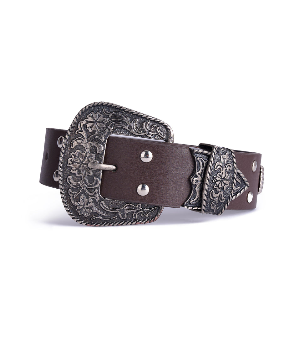 Boot Belt chocolate con remaches