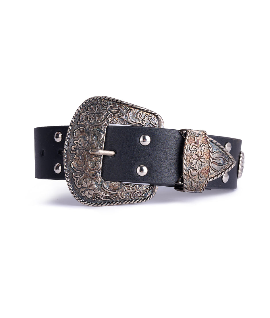 Boot Belt negro con remaches