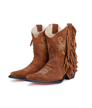 Jornada Pony Ankle Boots with Fringes