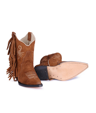 Jornada Pony Ankle Boots with Fringes