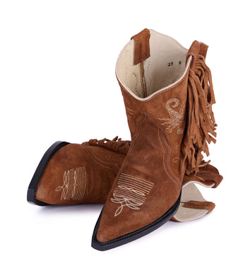 Jornada Pony Ankle Boots with Fringes