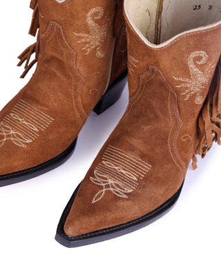 Jornada Pony Ankle Boots with Fringes