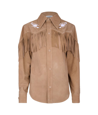 Brown Scorpion Fringed Shirt