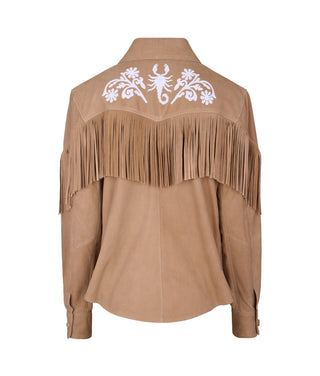 Brown Scorpion Fringed Shirt