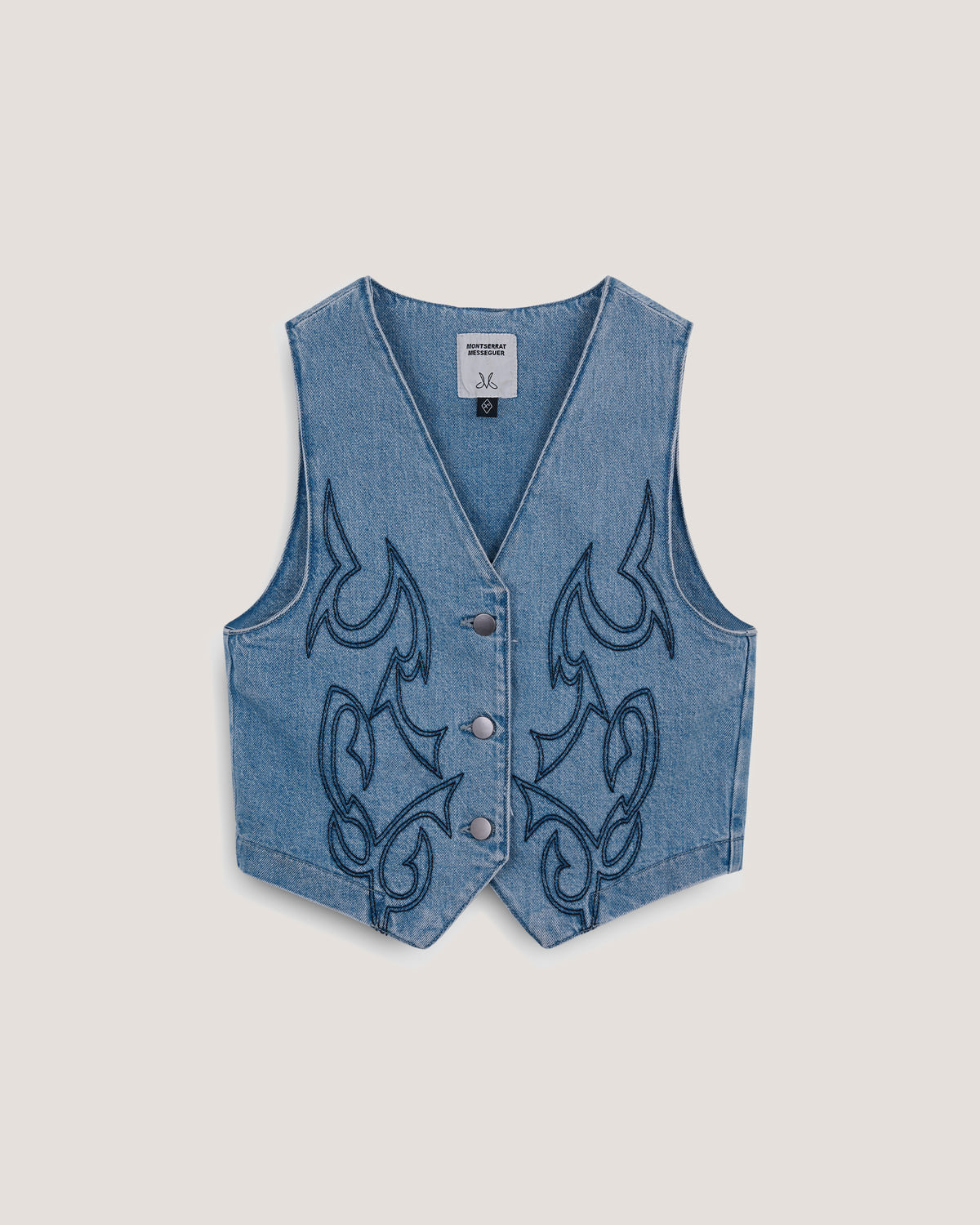 Chaleco Grecas Light Denim