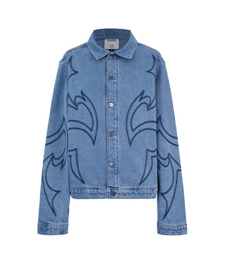 Chamarra Grecas Light Denim