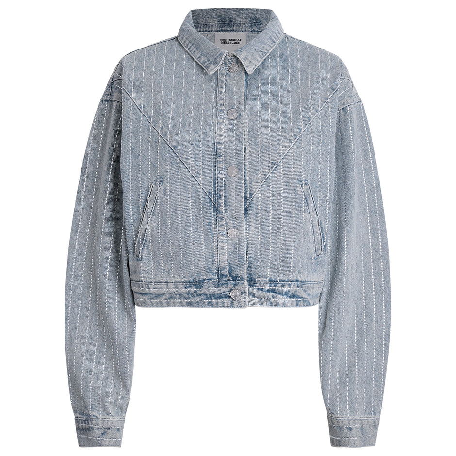 Chamarra Pinstriped Denim
