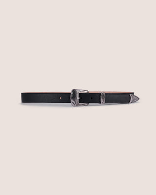Cinturón Skinny Western Negro