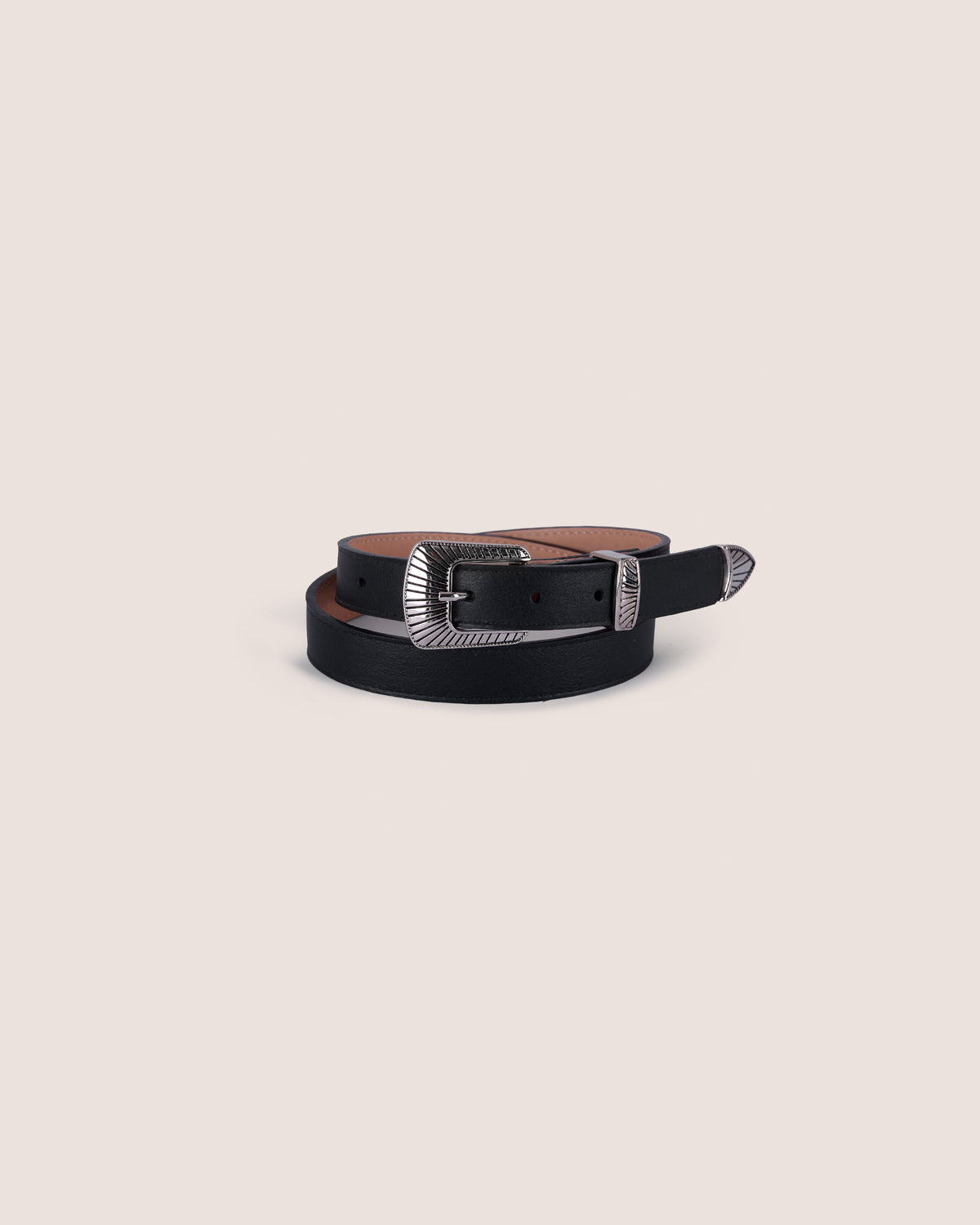 Cinturón Skinny Western Negro