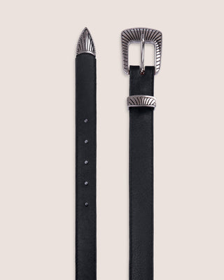 Cinturón Skinny Western Negro