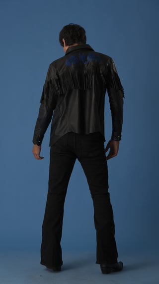 Blue Scorpion Fringed Shirt