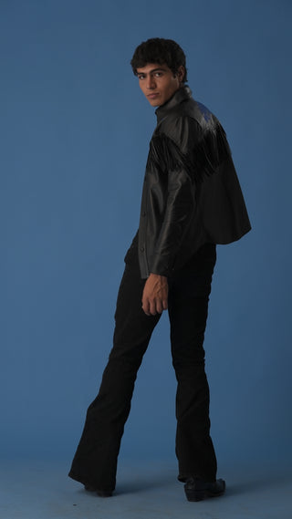 Blue Scorpion Fringed Shirt
