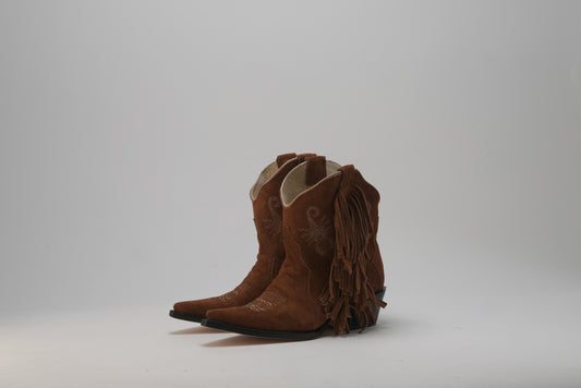 Jornada Pony Ankle Boots with Fringes