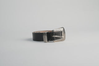 Black Western Skinny Belt