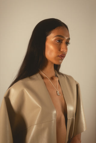 Bone Leather Poncho