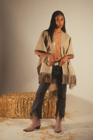 Bone Leather Poncho