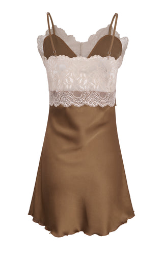 Mini slip dress Ocre