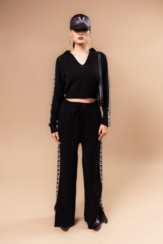 Black and bone charro tracksuit