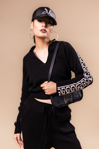 Black and bone charro tracksuit