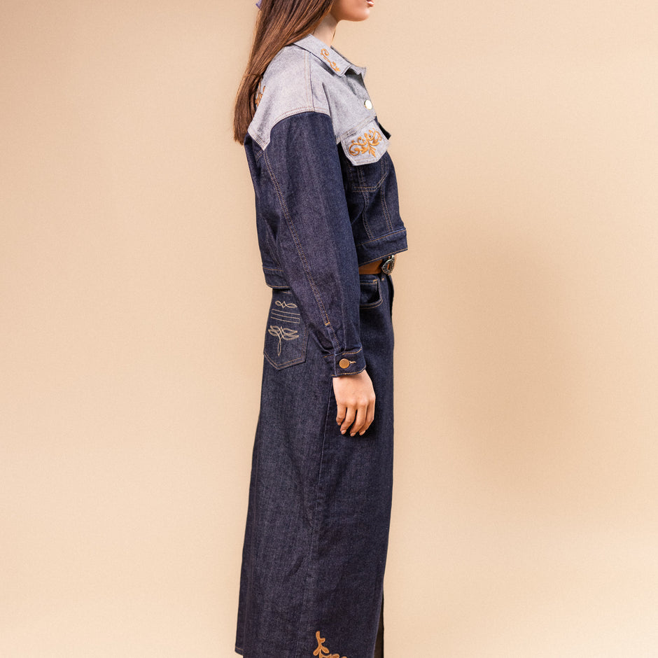 Falda Pockets denim