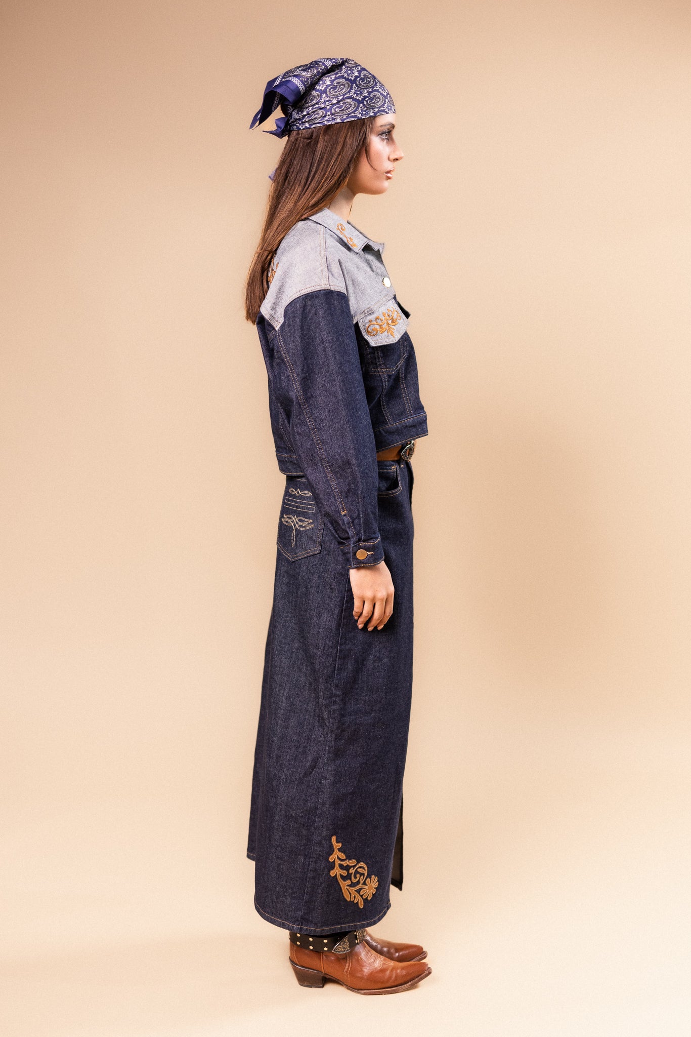 Falda Pockets denim