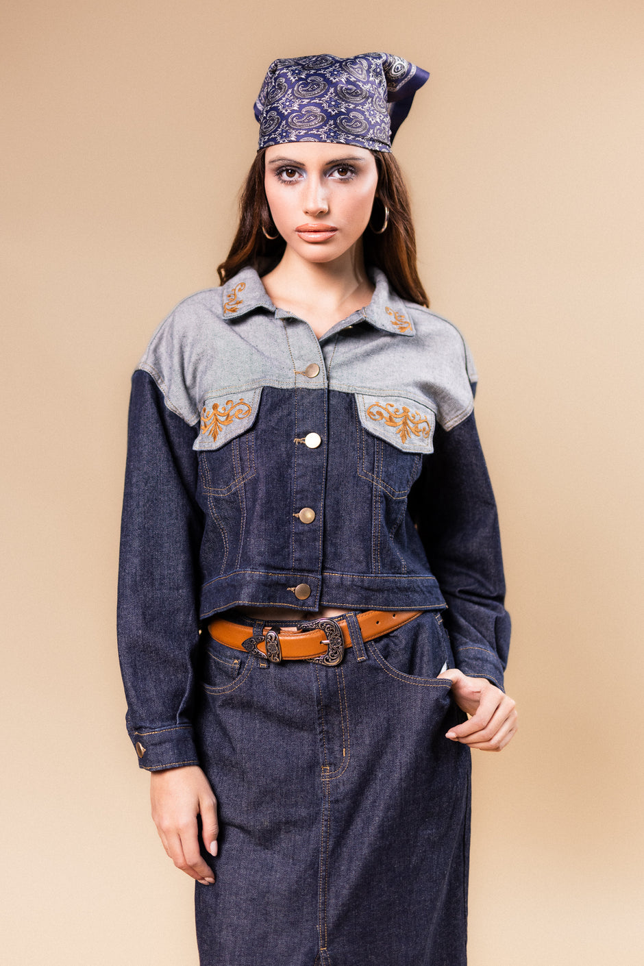 Chamarra Pockets denim