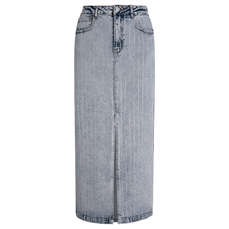 Falda Pinstriped Denim