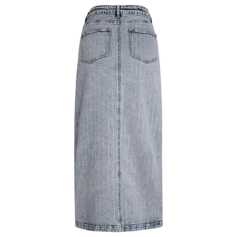 Falda Pinstriped Denim
