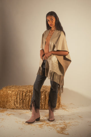 Bone Leather Poncho