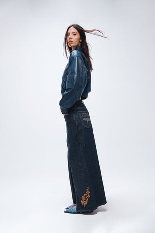 Falda Pockets denim