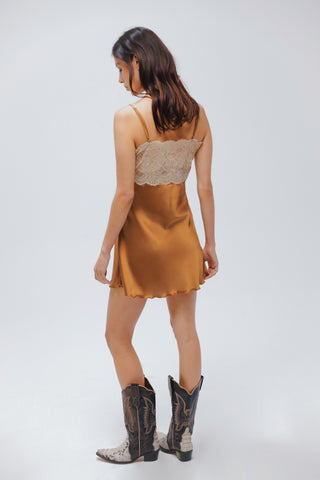 Mini slip dress Ocre