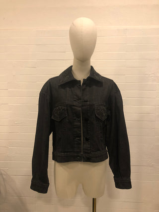 Chamarra Pockets Black Denim (Sample)