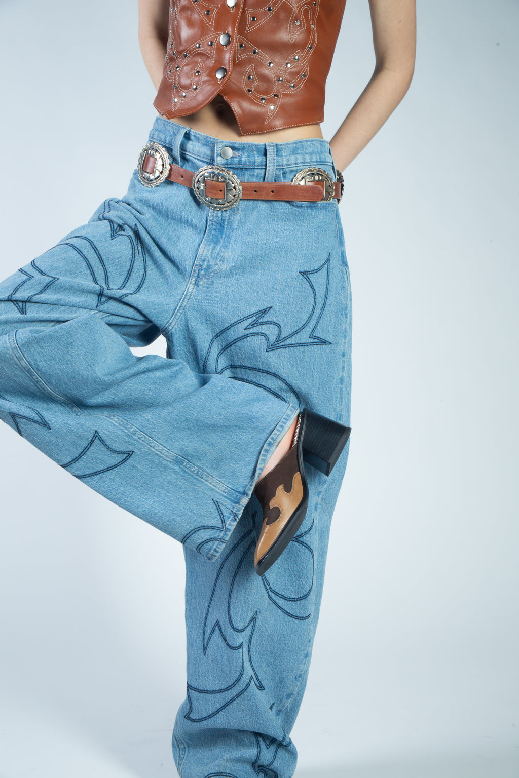 Concho belt miel