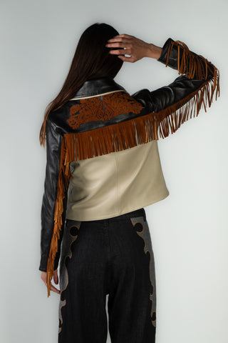 Chamarra Pockets Dúo con Flecos (Mujer)