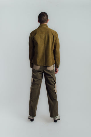 Classic green suede shirt