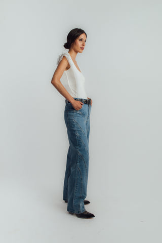 White sleeveless Ranchero bodysuit