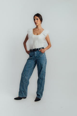 White sleeveless Ranchero bodysuit