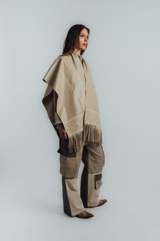 Bone Leather Poncho