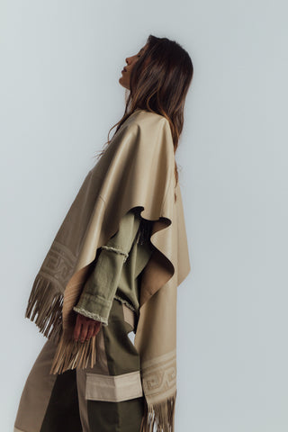 Bone Leather Poncho