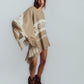 Poncho cerrado escote en V Oatmeal