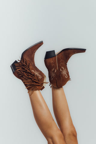 Jornada Pony Ankle Boots with Fringes